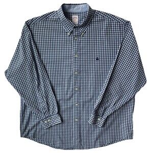 Brooks Brothers 346  Button Long Sleeve Dress Shirt Men’s Size XL‎ Blue Plaid